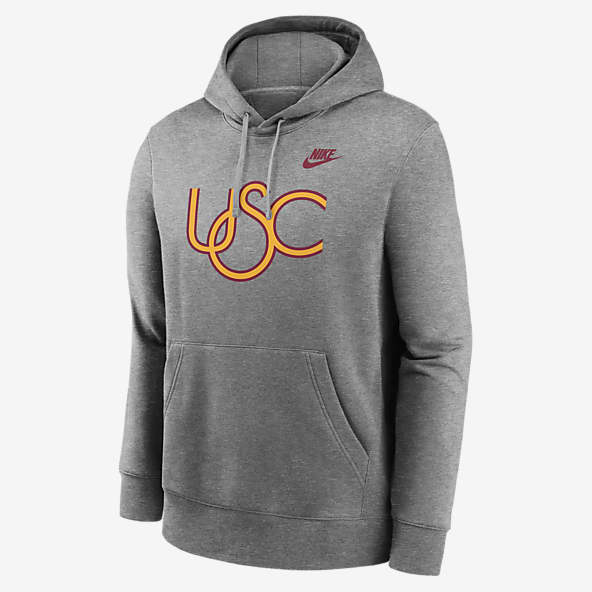 Grey Football USC Trojans Hoodies. Nike